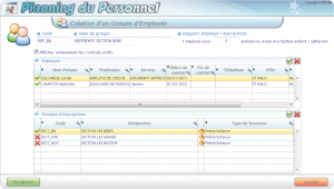 Gestion des groupes d'employés