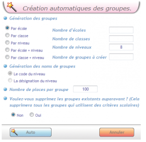 Création automatique d'un groupe