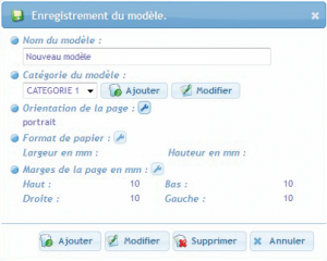 Enregistrement du modèle