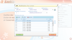 Fiche d'un cursus
