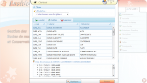 Liste des cursus
